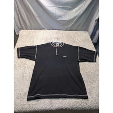 JNCO Made in USA Black Henley Short Sleeve Shirt Mens Size 2 Vintage