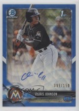 2018 Bowman Draft Chrome Pick Blue Wave Refractor 99/150 Osiris Johnson Auto k0w