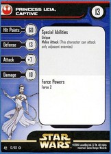 Star Wars Miniatures Rebel Storm 12 Princess Leia, Captive Card