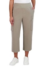 Sage Collective Women's Capri Zip Cargo Pockets Pants, Green, Size XL