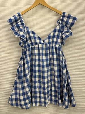 blue buffalo check dress Shamrock & Bow Smocked Dress in Royal Blue Buffalo Check
