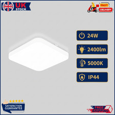 LED Bathroom Ceiling Light IP44 Waterproof Square Flush 6000K White Modern UK