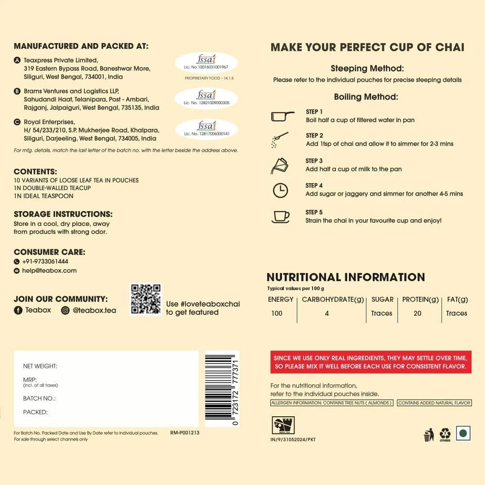 Chai Sampler Pack - 10 Variedades Exóticas Foto 4 de 4