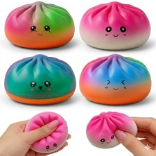 4 Pcs Dumpling Toys Squishy for Kids, Slow Rising Squishy Bun, Slow Rise Squi...