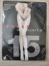 Falke Seidenglatt 15 Stocking Transparent/Shining Sz Ill 10.5-11 Black
