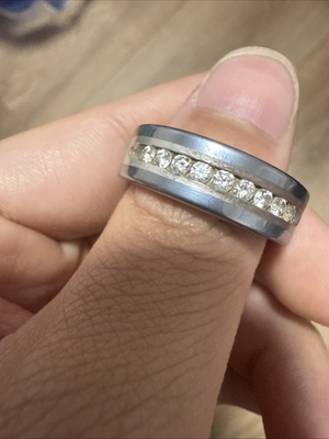 #ad #ad Authentic TRITON DIAMOND Wedding Band Ring Tungsten Carbide Silver Tc.850 925 $1000.00