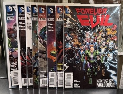Forever Evil #1 - 7 + #6 2nd Print Variant Complete Series DC Comics 2013 NM