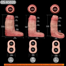 Huge Male Cock Girth Enlarger Enhancer Penis Extension Extender Sheath Sleeve US