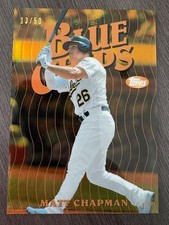 2019 Topps Finest Matt Chapman #FBCMC Blue Chips Gold Refractor serial /50