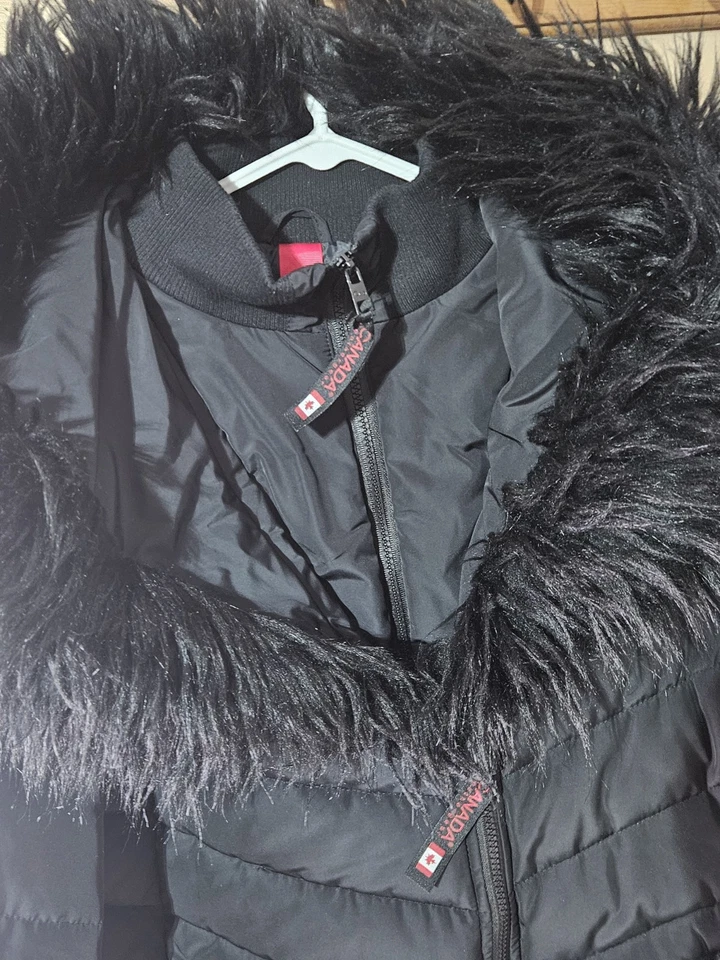 Abrigo acolchado parka Canada Weather Gear para mujer con capucha talla XL negro  Foto 4 de 4