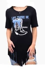 Let There Be T-Shirt Western Shirt Westernwear Fringe Line Dance Western Black