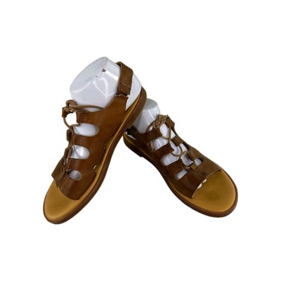 Kork-Ease Pearl Sandals Women's US 10 M Brown Gladiator Lace-Up Flat Shoes