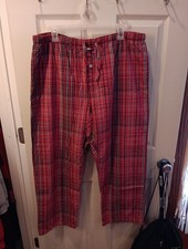 Tommy Hilfiger Size XL Lounge Pajama Sleep Lounge Pants Red Plaid 100 Cotton
