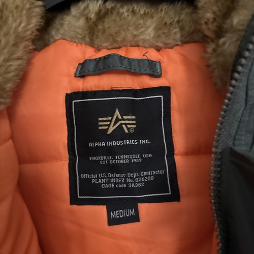 ALPHA INDUSTRIES N3B Parka Herren Medium Grün Extrem Kaltes Wetter Kunstfell - Bild 7 von 12