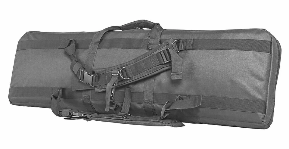 VISM Double Carbine Case 42" Tactical Dual Rifle Range Bag Shooting Hunting BLK - Image 4 of 4