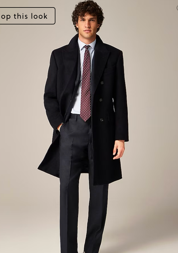 Mens $598 Rivington double-breasted topcoat in wool blend