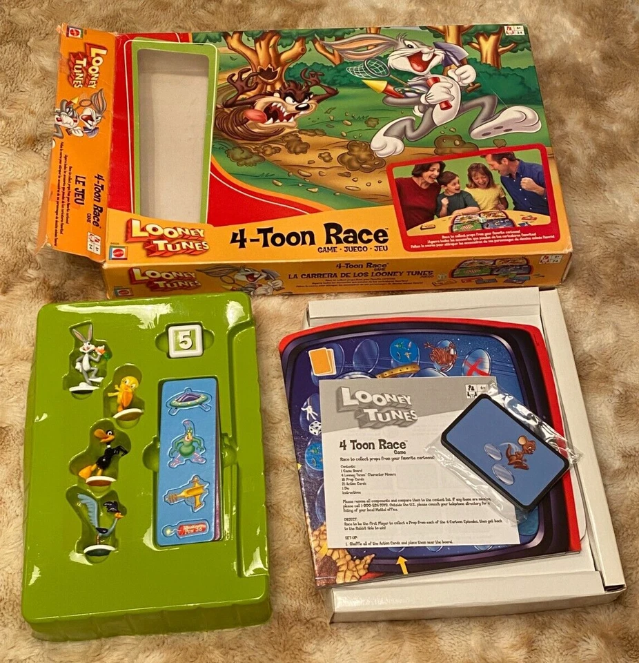 Looney Tunes 4-Toon Race - Juego de mesa - Mattel 2003 vintage Foto 3 de 4