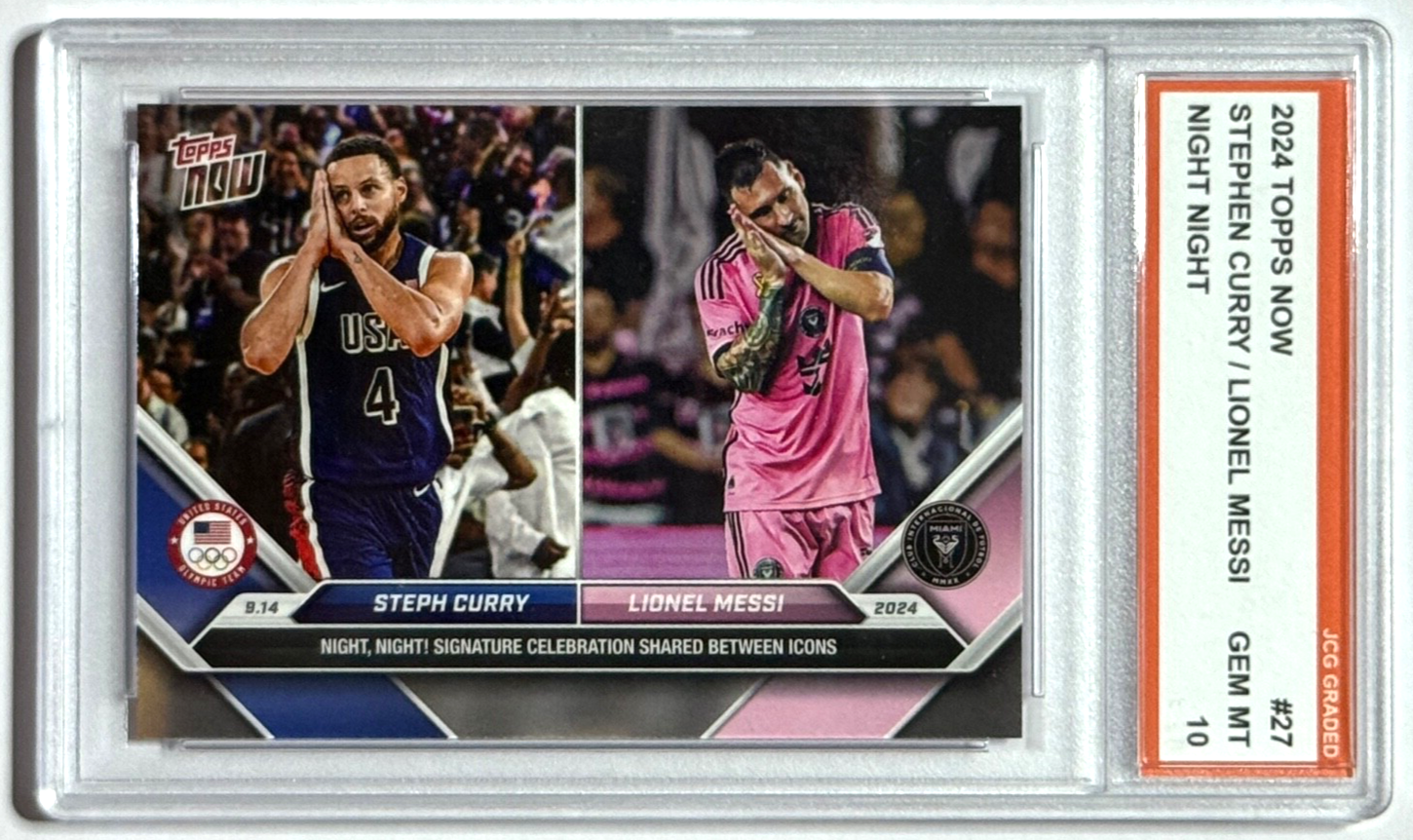 Stephen Curry Messi 2024 Topps Now 27 PSA Gem Mint 10 Night Night