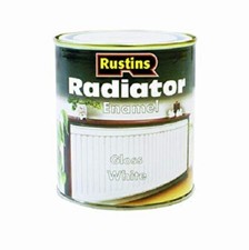 Rustins  Radiator Enamel Paint Gloss  WHITE  250ML  500ML