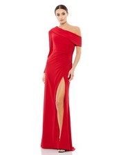 MAC DUGGAL #26570, One Sleeve Asymmetrical Neck Dress, Color: RED, Size:8!!!!