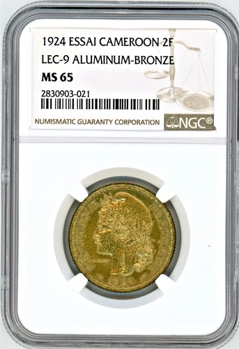 Cameroon - 1924(a) 2Fr KM#2 NGC MS65