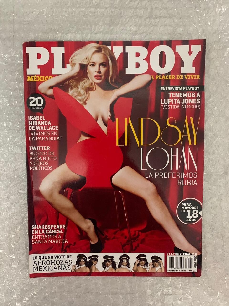PLAYBOY MEXICO Lindsay Lohan 111 Rare Jan 2013 Mexican Edition Magazine