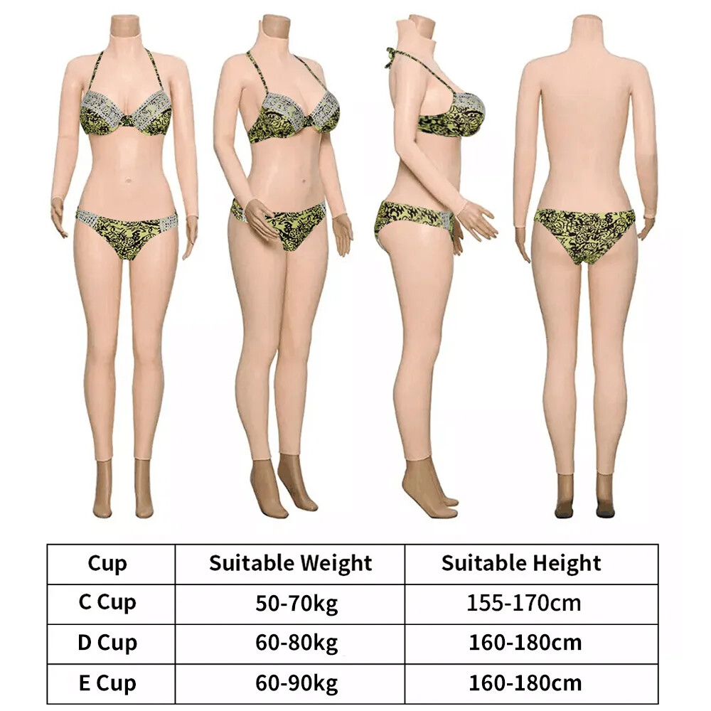 Realistic transgender silicone bodysuit with breast forms and arms-image