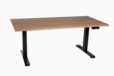 Bürotisch Schreibtisch höhenverstellbarer Tisch schwarz Kernbuche Home Office