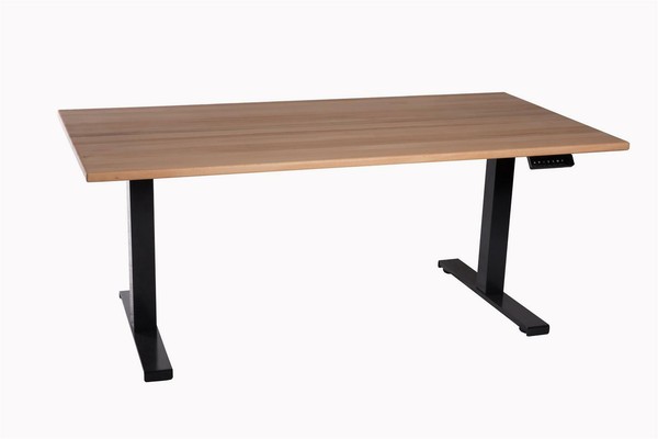 BüRotisch Schreibtisch HöHenverstellbarer Tisch Schwarz Kernbuche Home Office-image