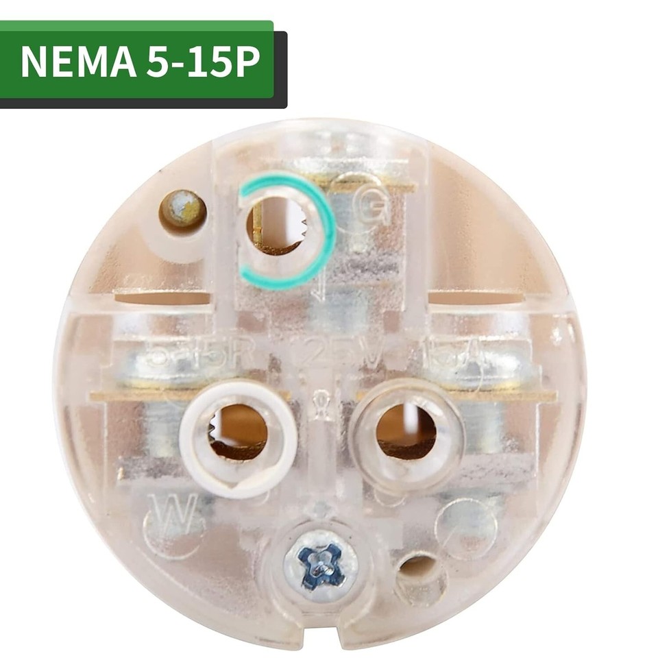 Extension Cord Ends Male and Female Plug, 15 Amp 125 Volt Heavy Duty