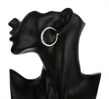 Timeless Fashion SterlingSilver Polished Hollow Crescent Moon 35mm Hoop Earrings