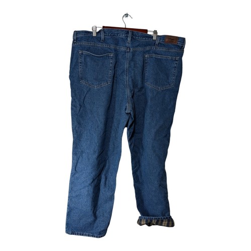 Jeans vintage LL Bean uomo 46x30 gamba dritta foderato in flanella classico denim blu - Foto 7 di 9