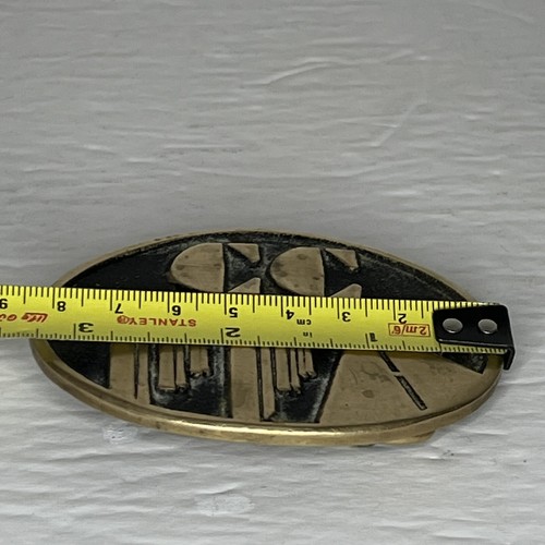 Vintage CC Coastal Contractors MCM 100% Brass Belt Buckle DynaBuckle Provo Utah - Picture 6 of 7