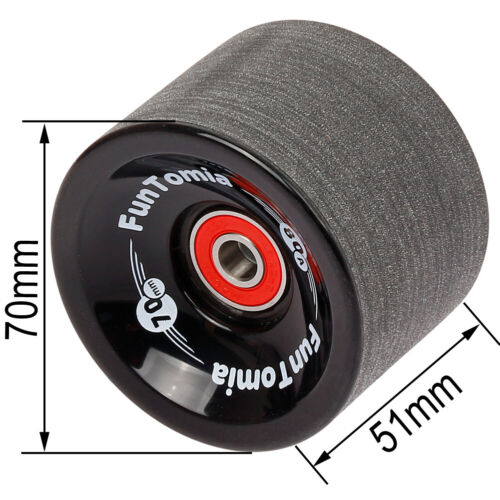 4 Stück FunTomia® Longboard Skateboard Rollen Big Wheels 70x51mm ABEC-9 skaten - Bild 12 von 17