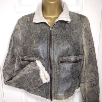 1990s Celine Jacket France 100% Lambskin/Wool Cropped Bomber Sz 8M Kors Y2K Era