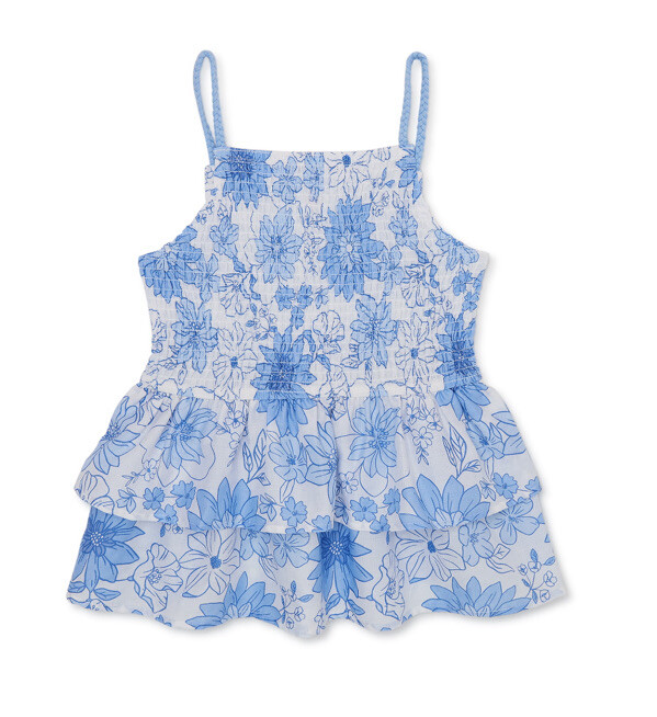 Wonder Nation Girls' Smock Tier Love You Blue Swing Tank Top Large (10-12) NWOT