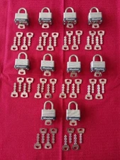 TEN (10) MASTER No.22 PADLOCKS - KEYED ALIKE - 5 KEYS EACH - 50 KEYS TOTAL!