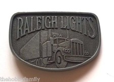 RALEIGH LIGHTS Cigarette 18-Wheeler Semi-Truck Metal Vintage Belt Buckle