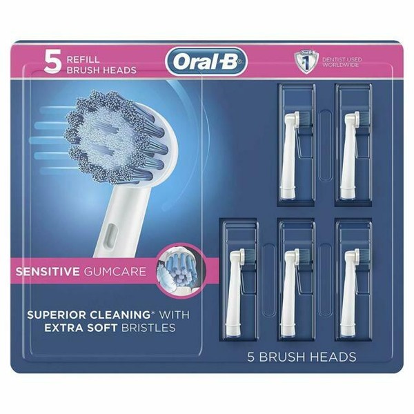 OralB Sensitive Replacement Electric Toothbrush Heads 5 Count for
