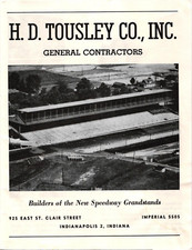 1952 Print Ad H D Tousley Builders of the New Indianapolis Speedway Grandstands