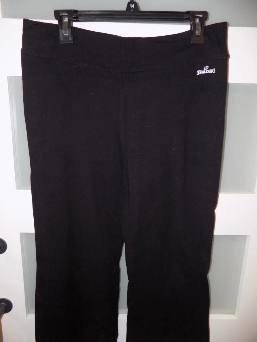 Spalding Black Bootleg Yoga Pants Size L Women's EUC