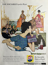 1959 Pepsi Cola Soda Sociables Prefer Fashion Show Refresh Vintage Print Ad