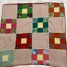 Vintage Patchwork Quilt Baby/lap Blanket 1960s Cotton 32x32