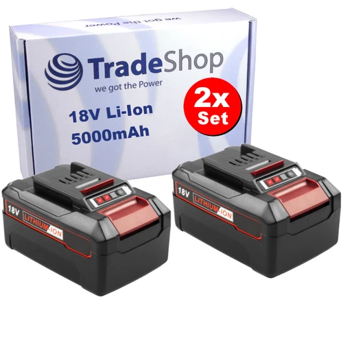 2x Li-Ion Akku 18V / 5000mAh für Einhell Freelexo 300, 350, 400 BT, 450 BT, 500
