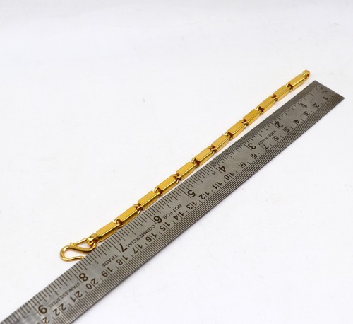 5mm 22kt yellow gold hallmarked solid gold bar Royal baht Chain BraceleT - Picture 9 of 9