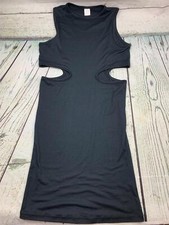 Black Cut Out Side Soft Knit Dress Size Medium