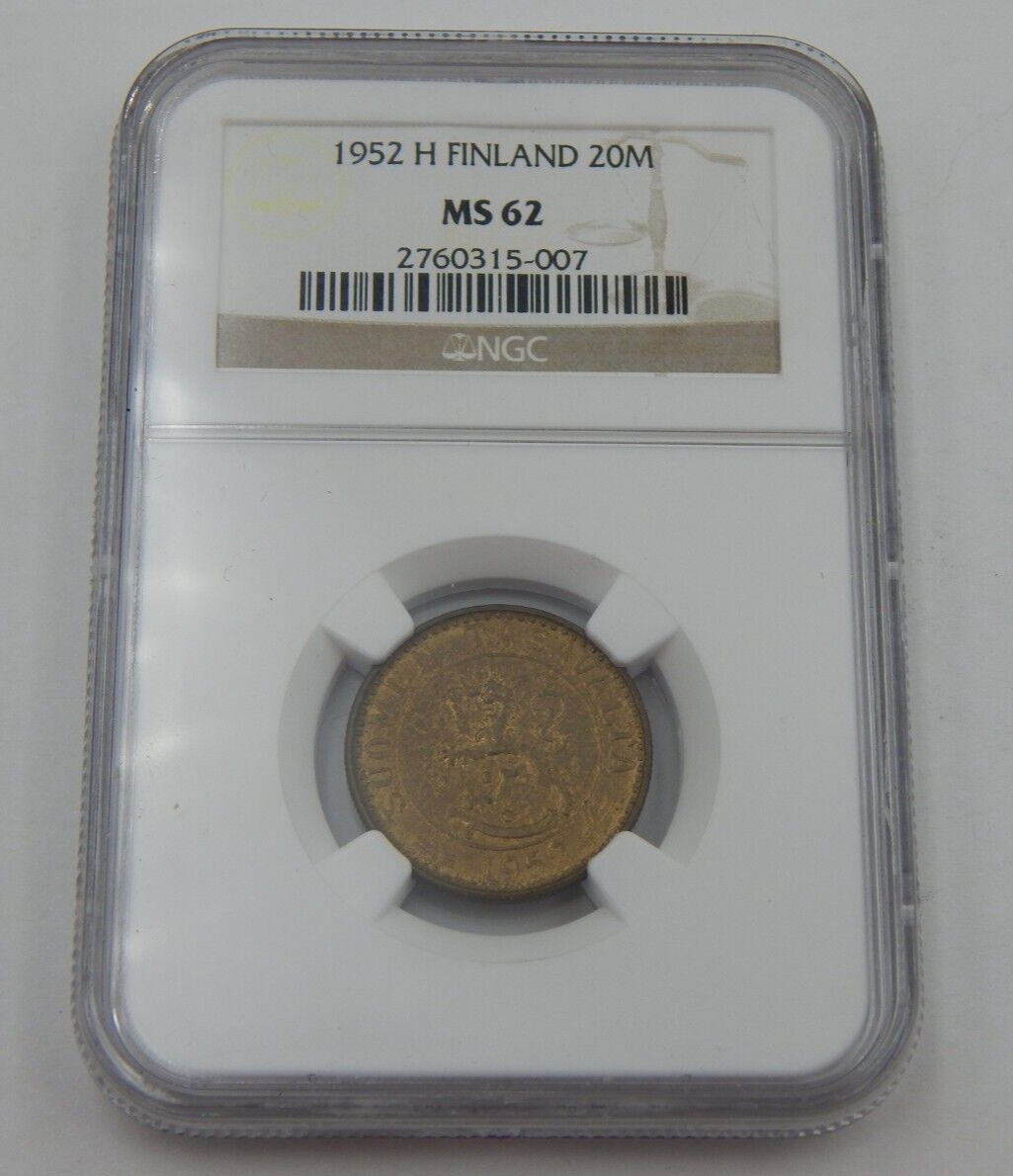 Finland 1952 H 10 Markkaa NGC ms62 1st Year for Type KM# 38 | eBay
