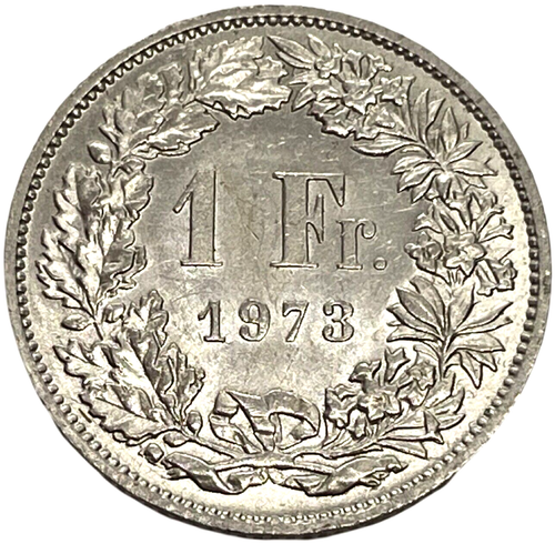 Switzerland 1973 1 Franc Swiss World Coin KM# 24a Helvetia Lot C3-96