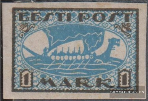 Estonia 12x blanco papel usado 1919 sellos: Wikingerschiff - Imagen 1 de 1
