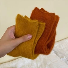 5 Pairs Wool Thick Women Warm Crew Socks Fuzzy Colors Girl Boot Soft Winter 5-9